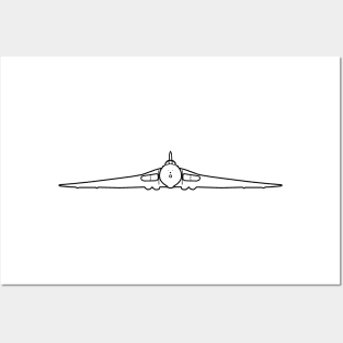 Avro Vulcan classic aircraft outline graphic (black) Posters and Art